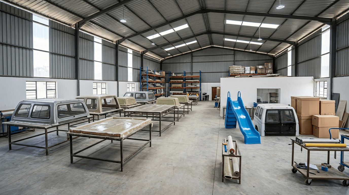 Uniteq fiberglass manufacturing workshop in Temeke, Dar es Salaam